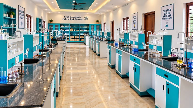 Completed chemistry laboratory installation, Wiras College