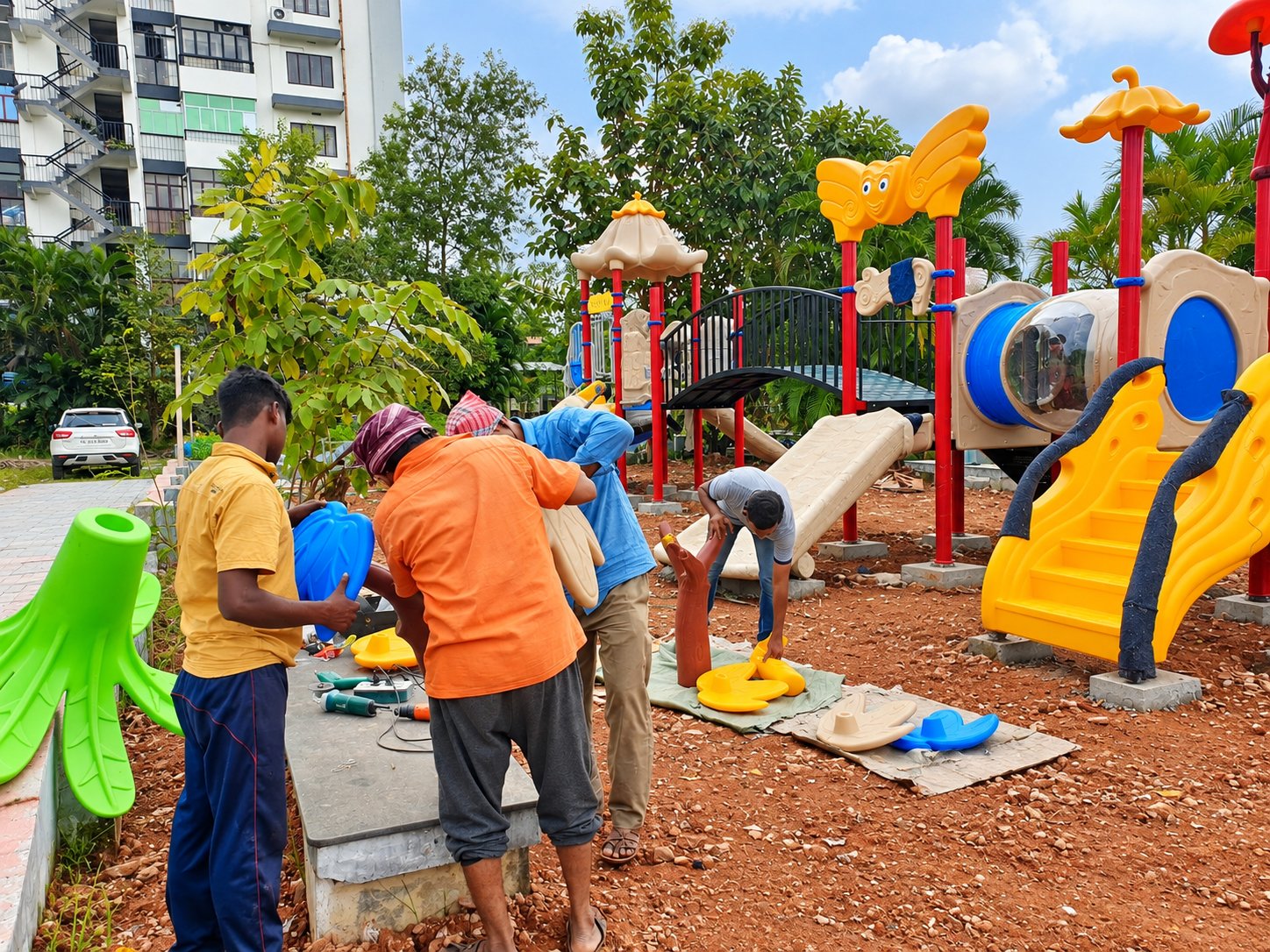 Pagoda-roof multi-play, assembly on site