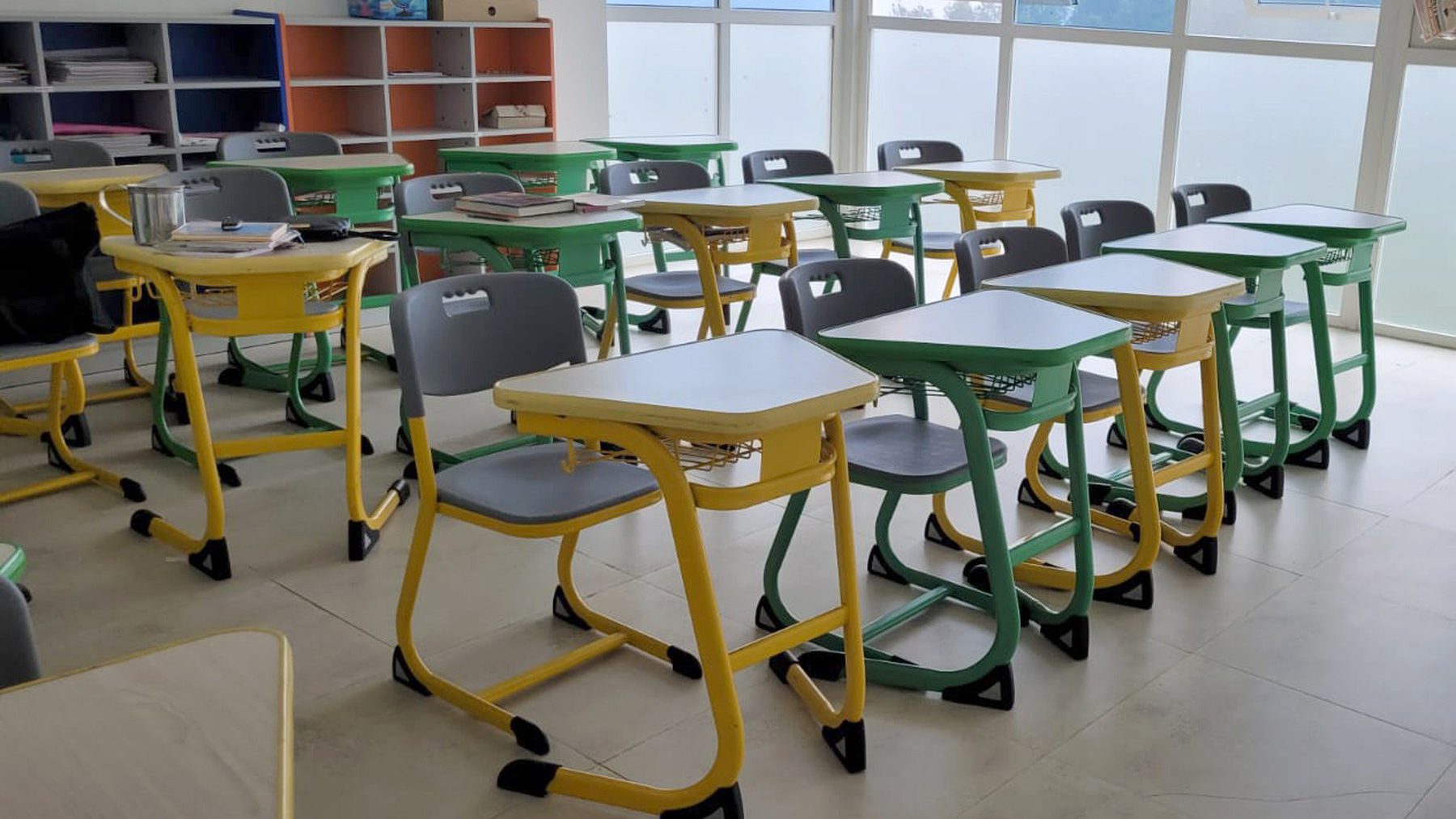A school classroom furnished with STEELwud desks and chairs